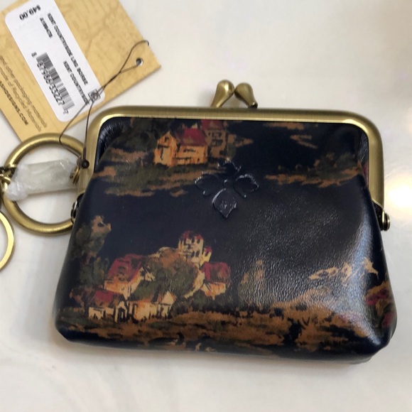 Patricia Nash Borse Leather Kiss Lock Coin Purse Kent Countryside NWT & Card - Picture 4 of 16